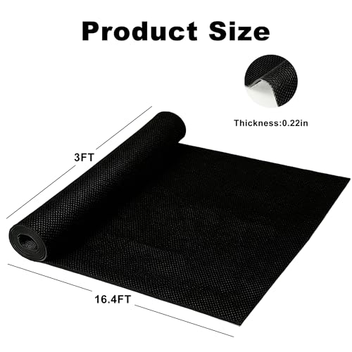 Thick PVC Drainage Floor Mat 3FTX16.4FT Black PVC Pool Floor Mat - size: 196.8" x 36" (Rectangular)