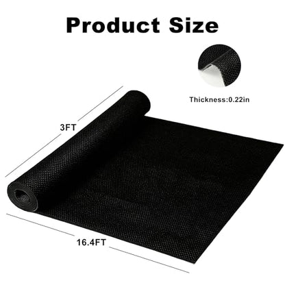 Thick PVC Drainage Floor Mat 3FTX16.4FT Black PVC Pool Floor Mat - size: 196.8" x 36" (Rectangular)