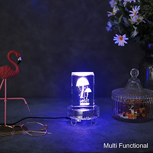 IFOLAINA Crystal LED Light Base for 3D Crystal Glass Art Display - color: R-Clear-Multicolor