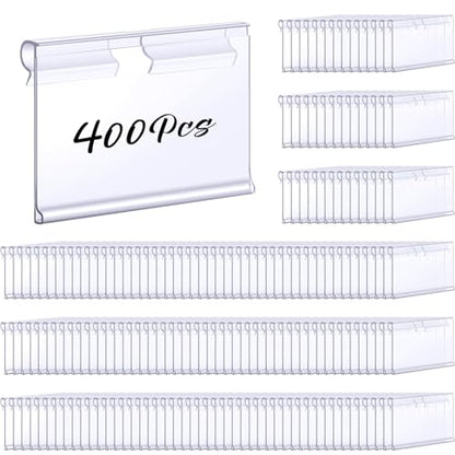 Tatuo 400 Plastic Label Holders for Wire Shelf, Reusable Clip, Clear - color: Clear