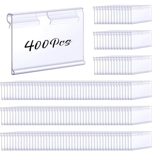 Tatuo 400 Plastic Label Holders for Wire Shelf, Reusable Clip, Clear - color: Clear