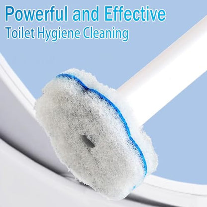 Disposable Toilet Brush and Holder Set 2 Pack，Extended Handle with 54 Cleaner Refills Toilet Brush for Toilet Bowl Cleaners，Bathroom Cleaning，Bathtub，Sink - White - size: 2 set+54 refills-White