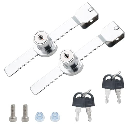 2 Pack Sliding Glass Door Lock, Keyed Alike Showcase Display Case - size: 5.56 inch / 141mm