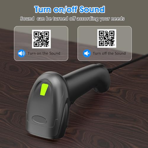 Symcode Barcode Scanner with Stand USB Wired Inventory 2D 1D QR Code Scanner with Automatic Hands-Free Scanning Barcode Reader Scanner for Computer POS MAC