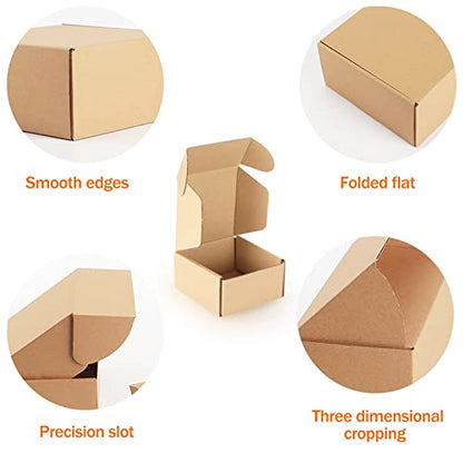PHAREGE 50 Pack 4x4x2 inch Small Shipping Boxes, Brown Mailing Boxes - color: Brown, size: 4x4x2 inch 50 Pack