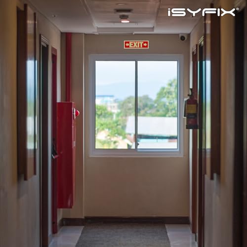 iSYFIX Exit Signs with Right & Left Arrow, 2 Pack, 12x4 Inch - color: Plastic Righ&Left Glow, size: 2 Pk 12x4
