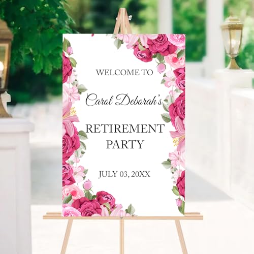 Personalized Retirement Celebration Welcome Sign, Rustic Retirement Luncheon Welcome Sign, RetiRement Celebration Party Signs, RetiRement Décor #14 - color: #Version 14