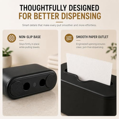 Multifold Paper Towel Dispenser Countertop, Hand Towel Dispenser - color: Black