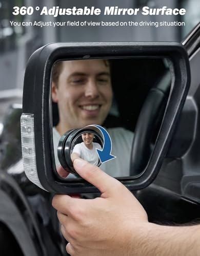 JOYTUTUS Blind Spot Mirror 2 Pack HD Frame Convex Glass for Wide Angle View and Safer Lane Changing Compatible with Cars SUVs Trucks RVs Easy Stick On & Long Lasting Durability - size: Round-shaped