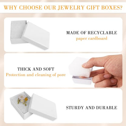 Cardboard White Jewelry Gift Boxes 10 Pack 3.08x2.3x1.1 inches, its apply to rings, earrings，brooch - color: White, size: 3.08 x 2.3 x 1.1 inches (Pack of 10)