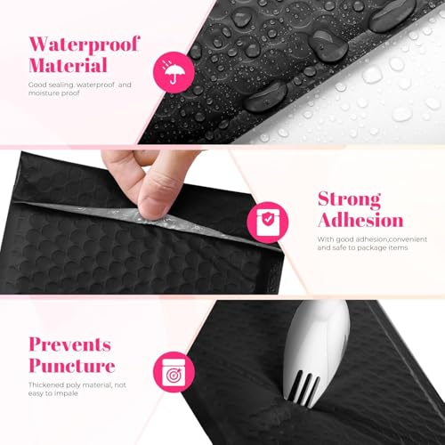 METRONIC Bubble Mailers 10x13" Padded Envelopes Black 500Pack Waterproof - color: Black, size: 10x13" 500PC