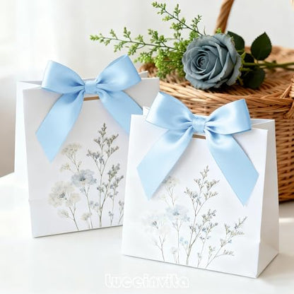 4.5" Baby Blue Satin Ribbon Bows (30 Packs) - color: Baby Blue, size: 4.5 Inch - 30pcs