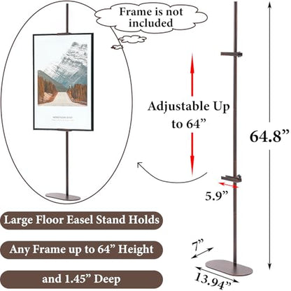 Adjustable Easel Stand for Sign, Art Display Stands for Frames up to 64"