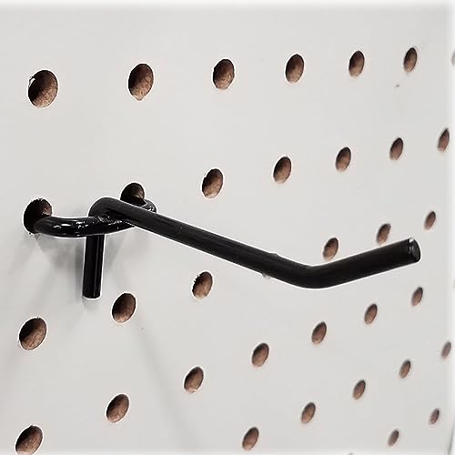 50 Pack Stainless Steel Pegboard Hooks, Hanging Peg Board Holders Peg Board Shelving Hooks 4 Inch Metal Display Hooks for Garage Storage Organizer(Black)