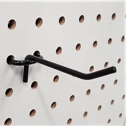 50 Pack Stainless Steel Pegboard Hooks, Hanging Peg Board Holders Peg Board Shelving Hooks 4 Inch Metal Display Hooks for Garage Storage Organizer(Black)