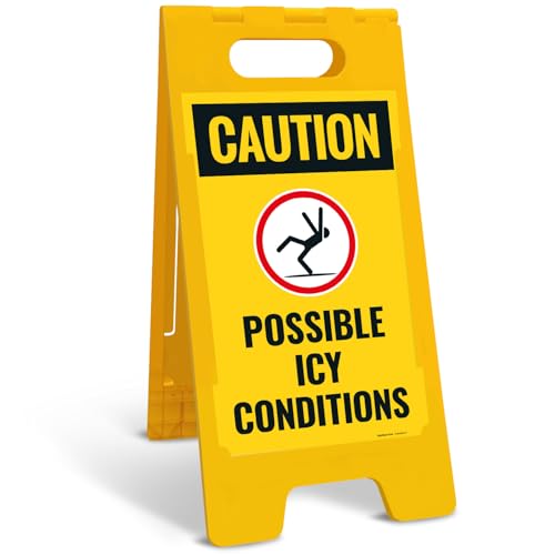 Caution Possible Ice Conditions Sign Kit, - size: 10x16 Inches, style: A-frame + 2 Panel Kit