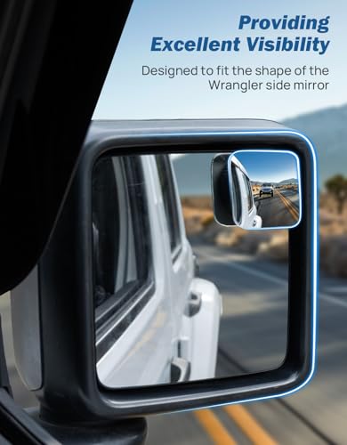 JOYTUTUS Blind Spot Mirror 2 Pack HD Frameless Convex Glass for Wide Angle View and Safer Lane Changing Compatible with Cars SUVs Trucks RVs upgraded non-marking suction & Long Lasting Durability - size: Rectangle-shaped