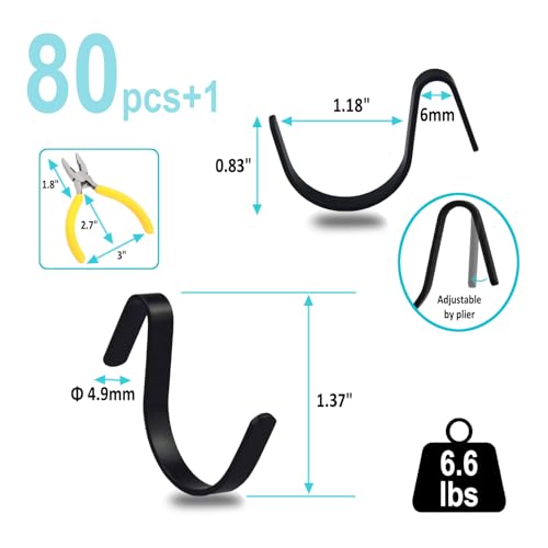 Pegboard J Hooks Black 80pcs Peg Board Metal Tool Hangers for Garage Craft - style: 80pcs Black J Hooks