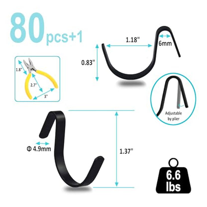 Pegboard J Hooks Black 80pcs Peg Board Metal Tool Hangers for Garage Craft - style: 80pcs Black J Hooks
