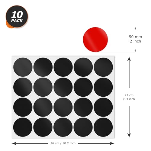 Multicolor Round Stickers 2 Inch Vinyl Waterproof Labels 200 PCS - color: 10 Colors