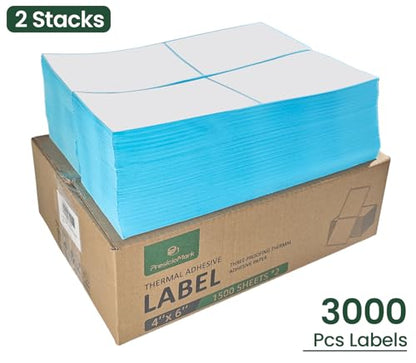 Fanfold 4 x 6 Direct Thermal Labels 2 Stack Total 3000 Labels - size: 2 Stacks | 3000 Labels, style: Fold