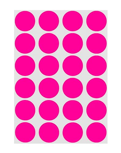ChromaLabel 3/4 Inch Dot Stickers, Fluorescent Pink, 1008/Pack - color: Fluorescent Pink