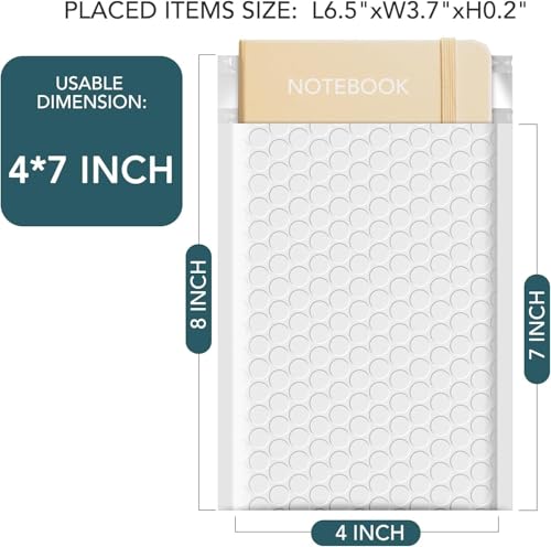 Metronic 1000 Pack Bubble Mailer 4X8 Inch White, Usable Size 4x7 - color: White, size: 4x8" 1000 pc