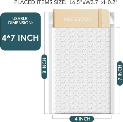 Metronic 1000 Pack Bubble Mailer 4X8 Inch White, Usable Size 4x7 - color: White, size: 4x8" 1000 pc