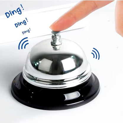 Desk Call Bell with Loud Clear Sound for Office and Reception - color: Silver