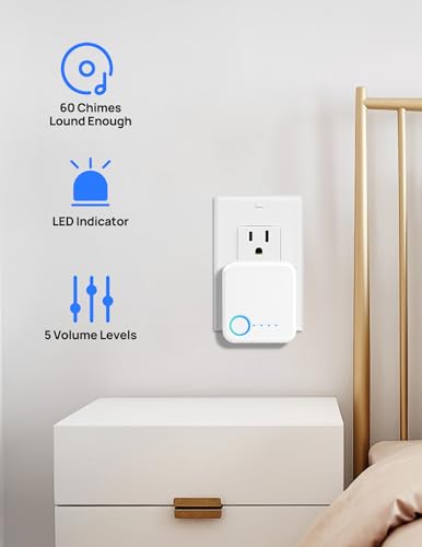 Wireless Doorbell 1000ft Range, Loud Waterproof Door Bell with 60 Melodies - color: White-1 Button +2 Receivers