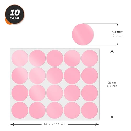 Pink Round Stickers 2 Inch Waterproof Vinyl Coding Labels 200 PCS - color: Pink