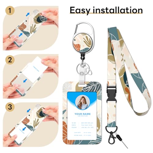 Retractable Badge Holder with Detachable Lanyard, Bohemia - color: Bohemia