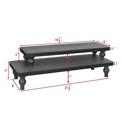 Ikee Design 2 Pcs Set Wooden Display Riser, Cupcake Dessert Display Riser - color: Black
