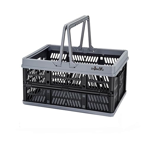 ZHJINGYU crates for storage,black plastic baskets for organizing Shopping - color: Black, size: 11.9"x8"x6.1"
