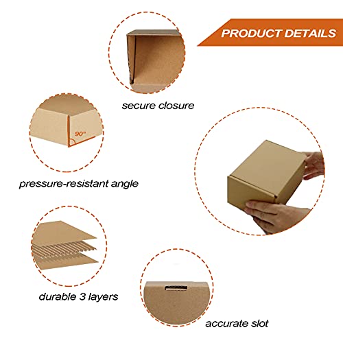 PHAREGE 25 Pack 6x4x3 inch Small Shipping Boxes, Brown Mailing Boxes - color: Brown, size: 6x4x3 inch 25 Pack
