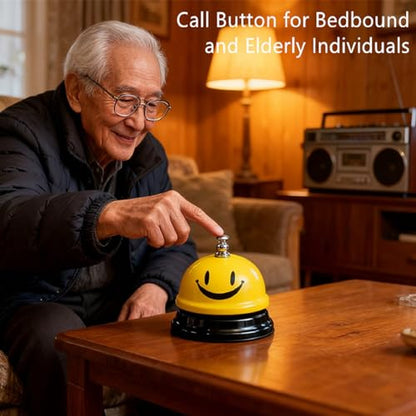Bestac Service Call Bell for Hospitality & Institutions: Durable Desk Bell for Reception, Kitchens, and Counters. (Yellow, 2PACK)