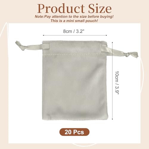 uxcell 20pcs Velvet Drawstring Bags 3.2"x3.9" Small Jewelry Pouches Gray - color: Gray, size: 1 Count (Pack of 20)