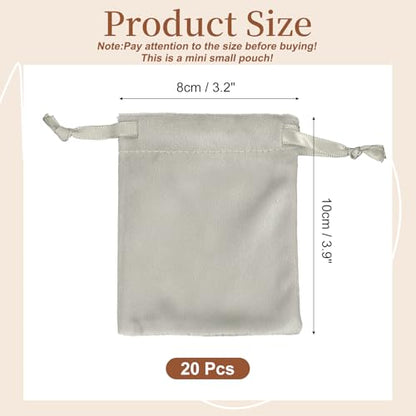 uxcell 20pcs Velvet Drawstring Bags 3.2"x3.9" Small Jewelry Pouches Gray - color: Gray, size: 1 Count (Pack of 20)