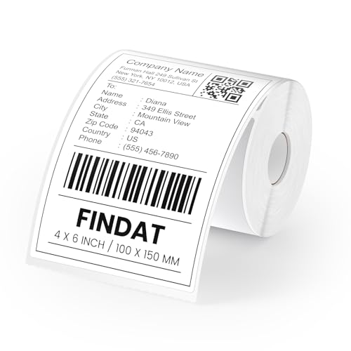 Direct Thermal Label White Vinyl 4 x 6 Inch Printer Sticker 250 PCS - color: White