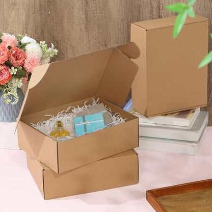 Qilery 100 Pcs 9x6x4'' Shipping Boxes Corrugated - size: 9 x 6 x 4 inches