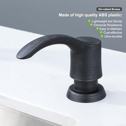 GAGALIFE Kitchen Sink Soap Dispenser with 17 Ounce Large Bottle, G080ORB - color: Oil-rubbed Bronze, size: with Bottle