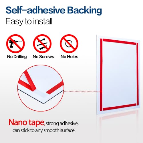 Acrylic Sign Holder 8.5 x 11 Wall Mount, Magnetic Sign Holder Silver - color: Silver, size: 20 Pack 8.5" x 11"