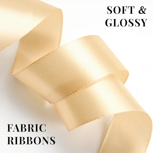 Champagne Satin Ribbon 1 Inch x 100 Yards - color: Champagne