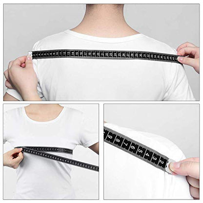 Tape Measure Body Measuring Tape, 120 Inch Soft Fabric Measuring Tape for Sewing Cloth Measurement, Double Scale Tailor Ruler for Weight Loss Medical Measurement Nursing Craft(White/Black) - color: Black and White