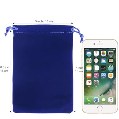 HRX Package 20pcs Velvet Bags 5x7 in for Jewelry Gift Packaging (Blue) - color: Blue