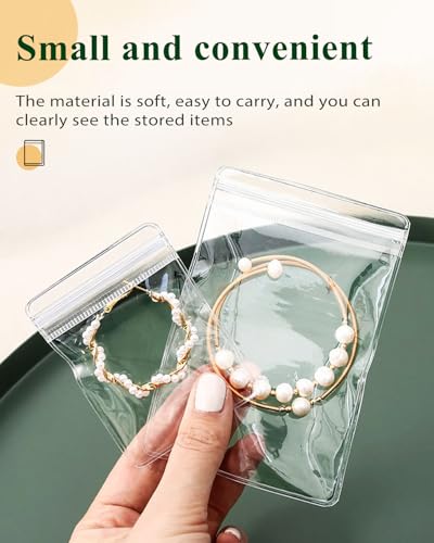 100Pcs Anti Tarnish Jewelry Bags Clear Pvc Jewelry Storage Pouches with Zipper Plastic Packing for Earrings (Rings Bracelet Earrings Oxidizing Set) - color: 100Pcs Rings Bracelet Earrings Oxidizing Set