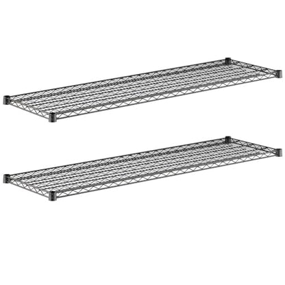 2-Pack Black 18" x 60" Additional Wire Shelf for Shelving Units, Replacement Shelves for Wire Rack - size: 18" x 60"