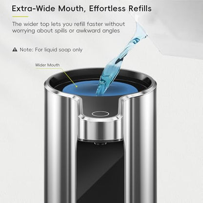 EKO Aroma Pro 13.5 fl oz Touchless Automatic Liquid Soap Dispenser, Rechargeable Hand & Dish Soap Dispenser for Bathroom and Kitchen, Waterproof, Adjustable Volume Control (Chrome Metallic) - color: Chrome Metallic, size: 13.5 oz
