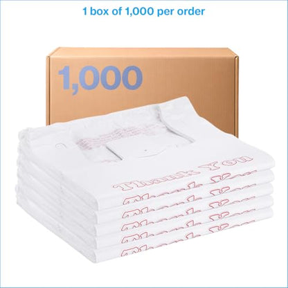 SSWBasics White Thank You Bags Case of 1000-11 ½" x 6" x 21" - size: 1000 Count (11.5" x 6" x 21")