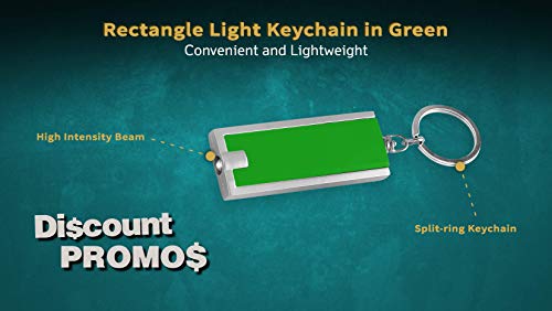 DISCOUNT PROMOS 10 Flashlight Keychains Pack - Rectangle, Plastic - Green - color: Green, size: 10 keychains